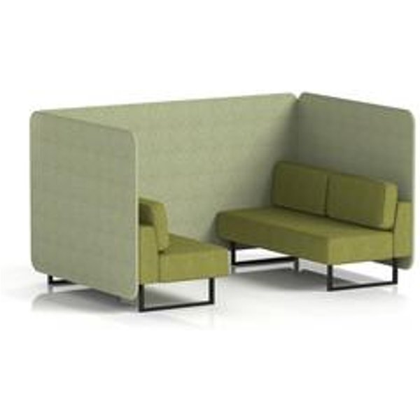 Brixworth 4-Seater Bench Booth with Black Legs