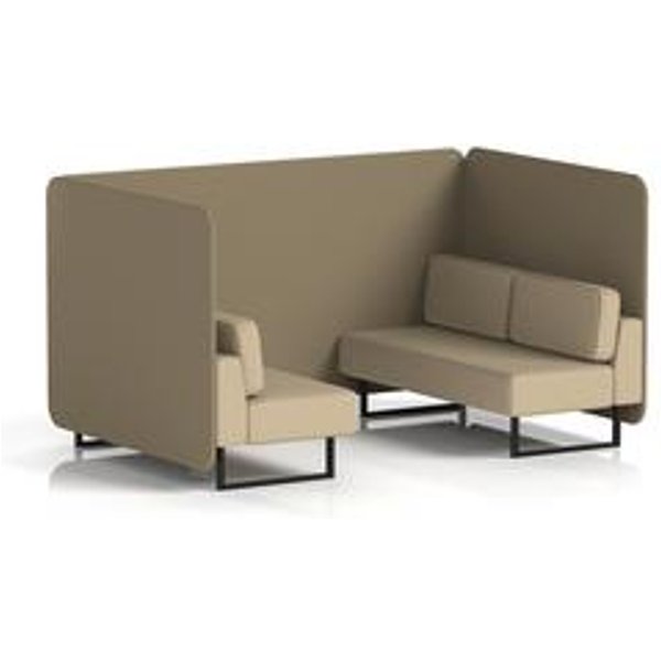Brixworth 4-Seater Bench Booth in Flax with Black Legs