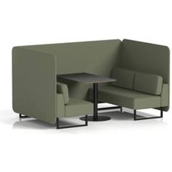 Brixworth 4-Person Bench Booth with Flax Monument Panels