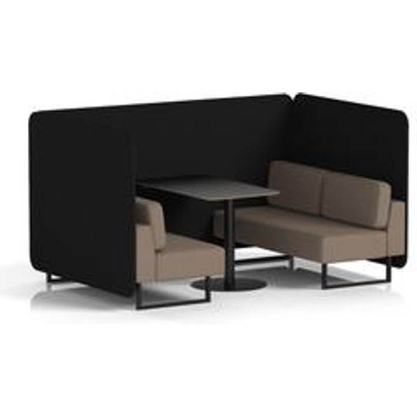 Brixworth 4P Bench Booth Blk Legs Table X2 Diameter Panels Theory Sofa
