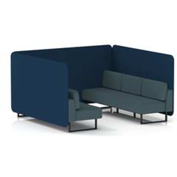 Brixworth 6-Seater Bench Booth with Black Legs