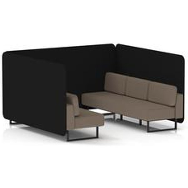 Brixworth 6P Bench Booth Black Legs X2 Diameter Panels Theory Sofa