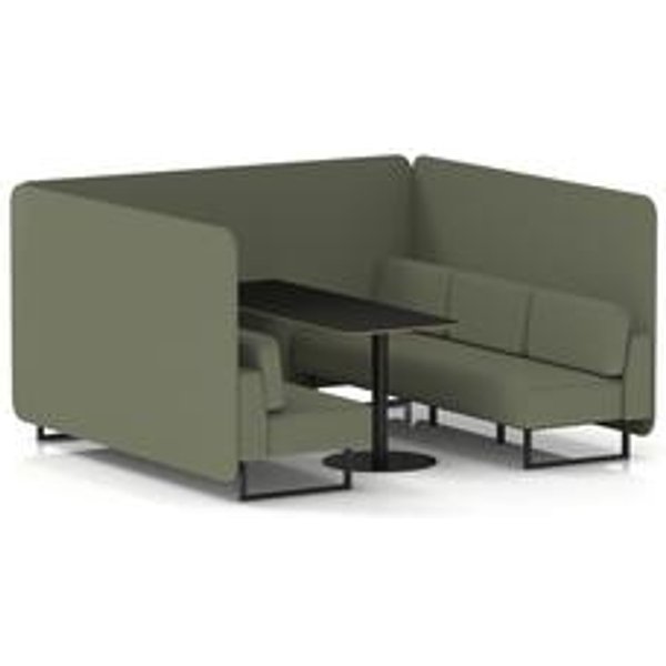 Brixworth 6-Seater Bench Booth with Black Legs