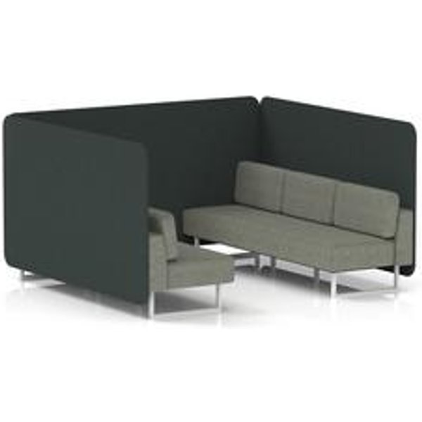 Brixworth 6-Seater Bench Booth with Rivet Charcoal Panels