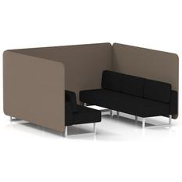 Brixworth 6-Seater Privacy Booth with White Legs