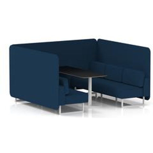 Brixworth 6-Seater Bench Booth with Black Table and Calculus Panels