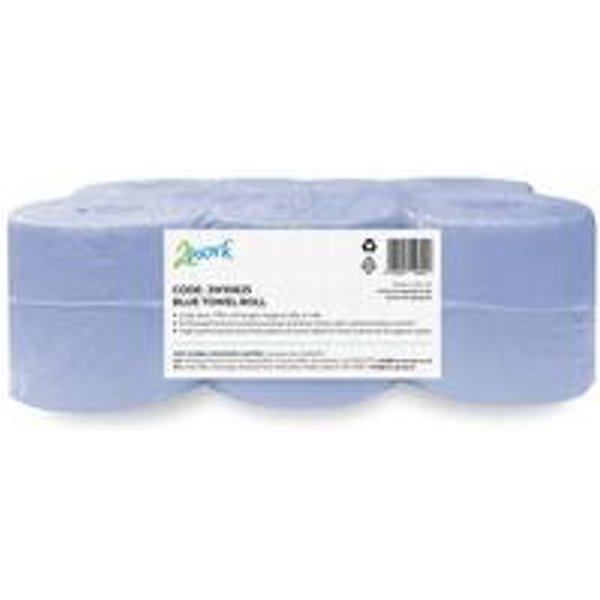 2Work Blue 2-Ply Hand Towel Rolls (Pack of 6)