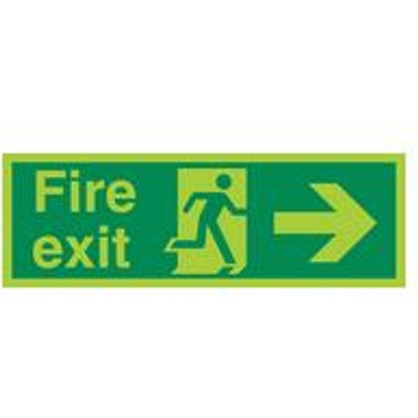 5 Star Rigid Plastic Fire Exit Running Man Sign 150x450mm