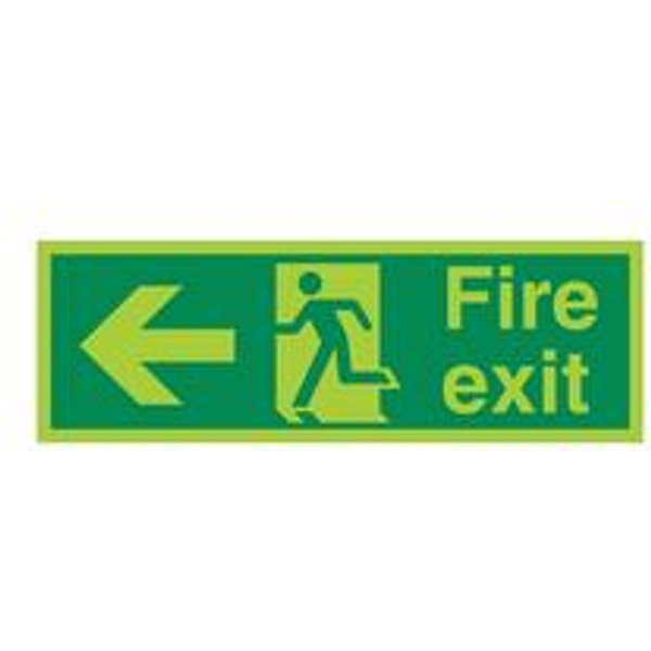 5 Star Fire Exit Running Man Sign with Left Arrow