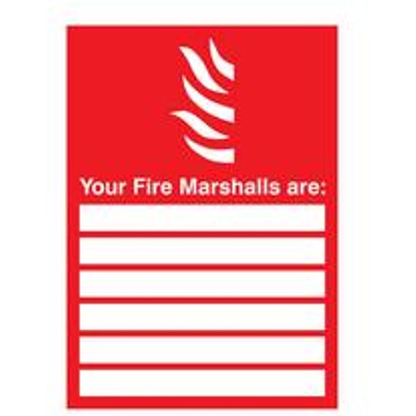 5 Star Fire Marshals Are Sign Rigid Plastic A4