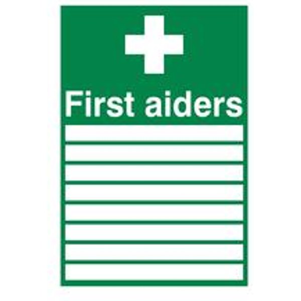 5 Star Rigid Plastic First Aiders Sign 300x200mm