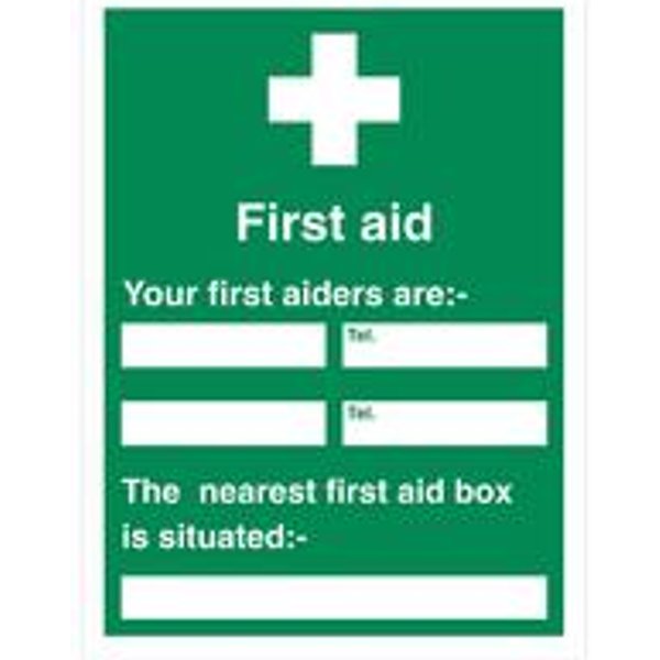 5 Star First Aid Sign - Self Adhesive Vinyl 600x450mm