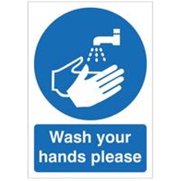 5 Star Rigid Plastic 'Wash Your Hands' Sign A5