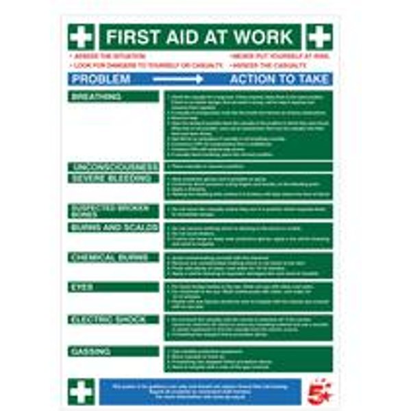 5 Star First Aid Sign - Laminated Paper