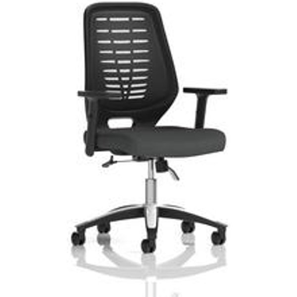 Relay Operator Chair with Black Mesh Back and Adjustable Arms
