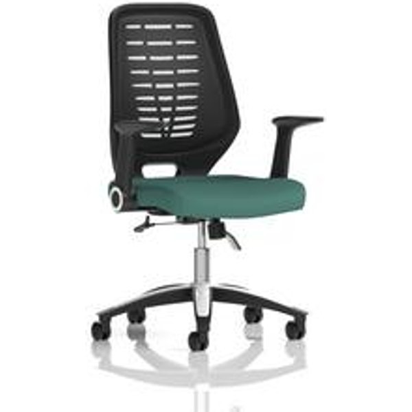 Relay Operator Chair with Folding Arms in Black