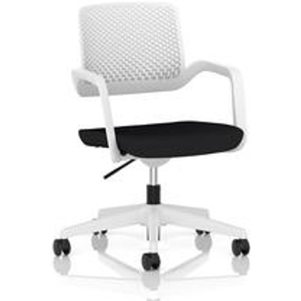 Cosmo Operator Chair with White Frame and Black Seat