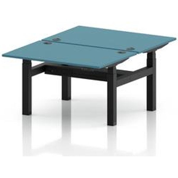 Air 1200x800 Sit-Stand Bench Desk with Teal Ports