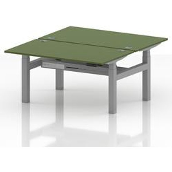Air 1400x800 Sit-Stand Bench Desk with Green Ports