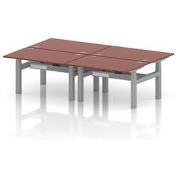 Air Sit Stand 4 Person Bench Desk with Ports
