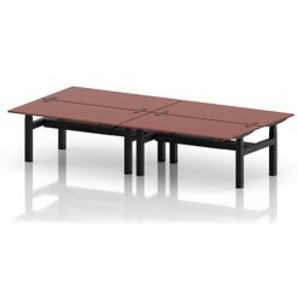 Air 1600x800 Sit-Stand Bench Desk with Brick Red Ports