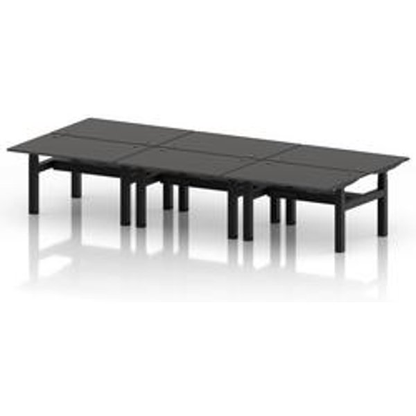 Air 1200x800 Sit-Stand Bench Desk with Ports - Carbon Grey