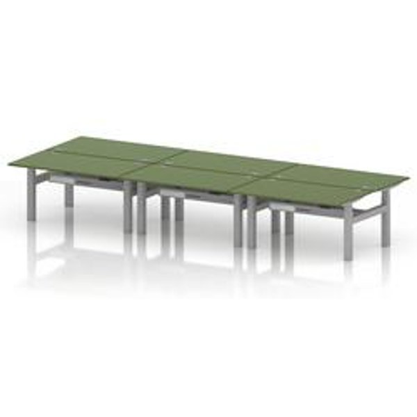 Air Sit Stand 6-Person Bench Desk in Moss Green