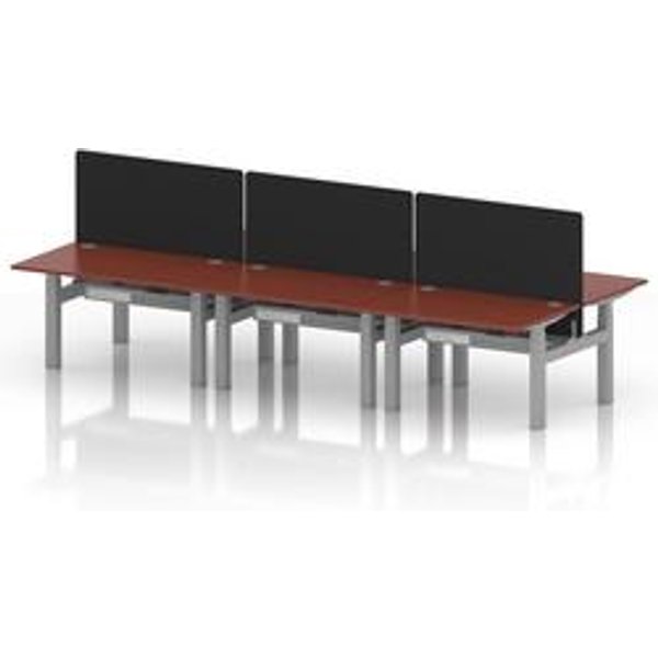 Air 1200 Sit-Stand 6-Person Bench Desk with Red Ports
