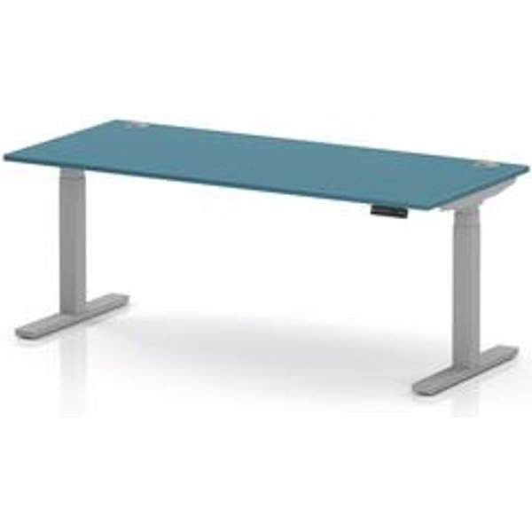 Air Height Adjustable Desk with Dark Teal Finish