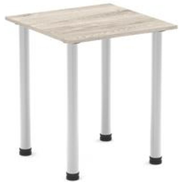 Impulse 600mm Square Grey Oak Meeting Table