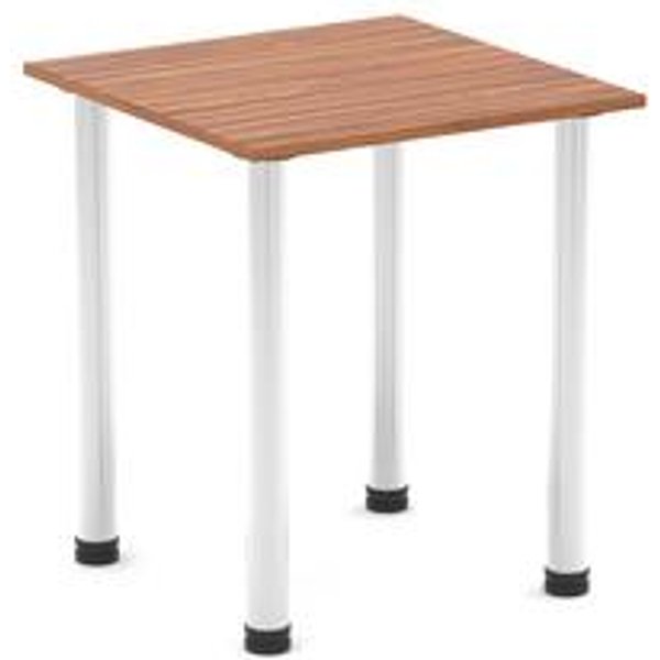 Impulse 600mm Walnut Square Meeting Table with Chrome Leg