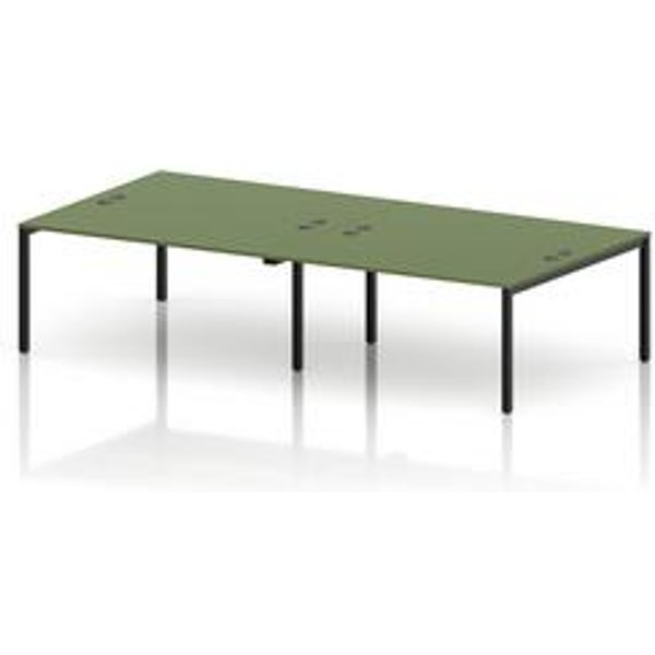 Impulse 4 Person Bench Desk in Moss Green