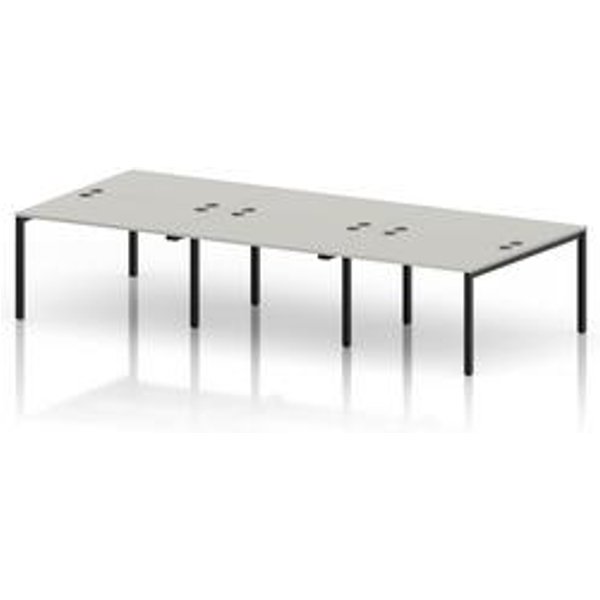 Impulse 6 Person Bench Desk in Dove Grey