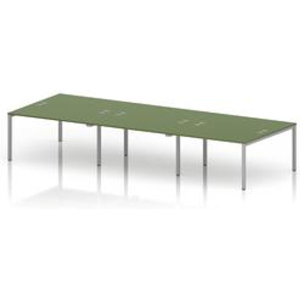 Impulse 6 Person Bench Desk in Moss Green