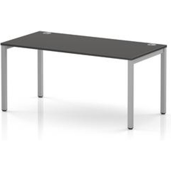 Impulse Bench Single Row Desk 1600 Silver Frame Carbon Grey