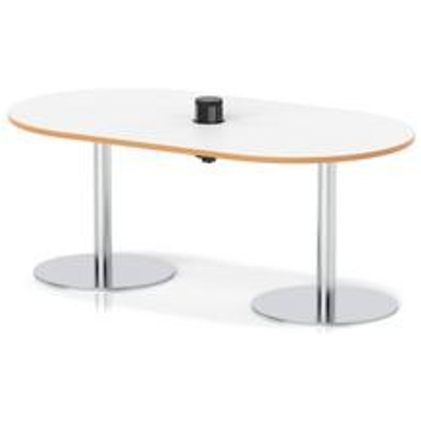 Italia 1800 Poseur Boardroom Table with White Wood Edge
