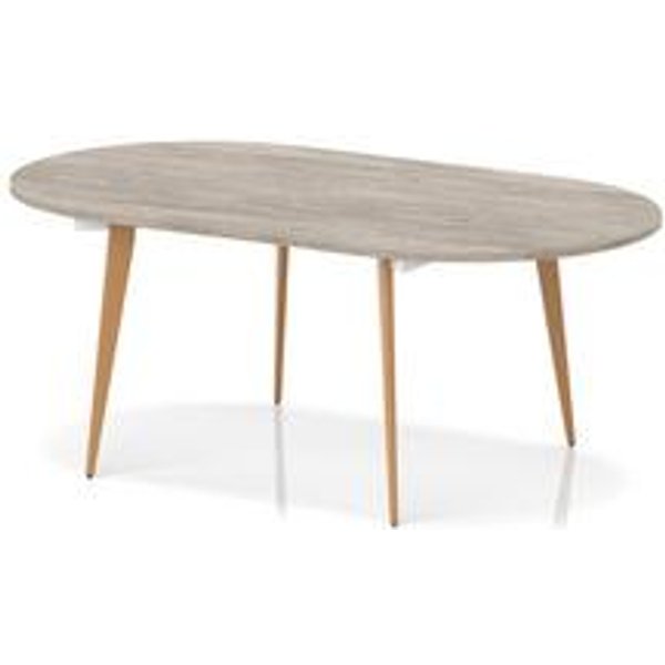 Oslo 1800mm Grey Oak Oval Boardroom Table with Splayed Wooden Legs