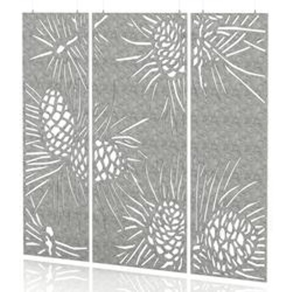 SCH! Acoustic Hanging Wall Panels - Pine Effect, Pebble Light Grey (3 Pack)