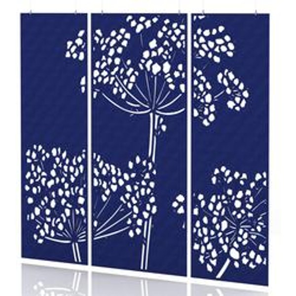 SCH! Acoustic Hanging Wall Panels - Wildflower Cobalt Blue (Set of 3)