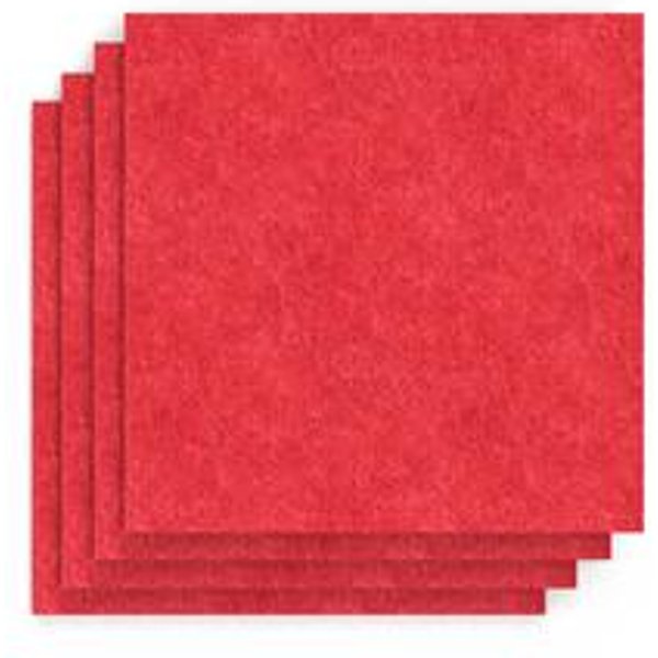 SCH! Acoustic Wall Tiles - Set of 4 - Poppy Red