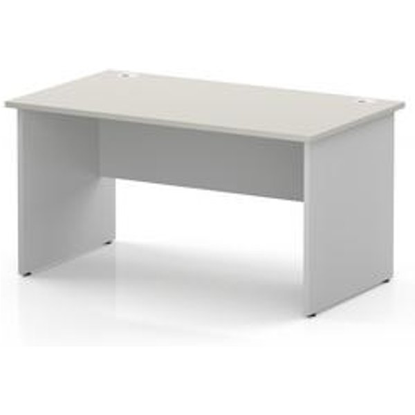 Impulse 1400mm Dove Grey Office Desk with White Panel Legs