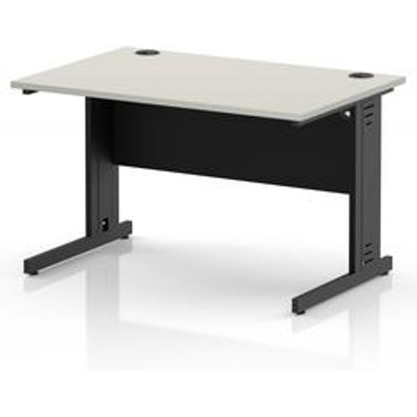 Impulse 1200 x 800mm Dove Grey Office Desk with Cable Management