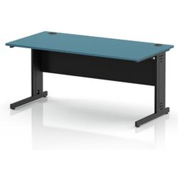 Impulse 1600mm Dark Teal Office Desk with Cable Management
