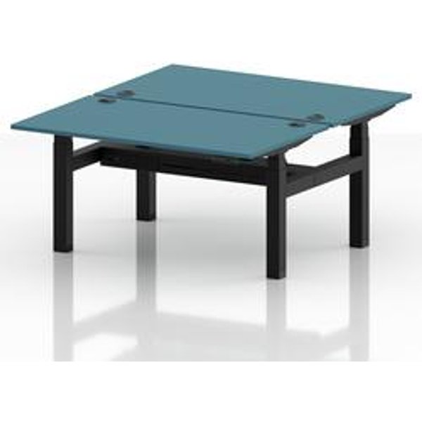 Air 1400x800 Sit Stand Bench Desk with Teal Ports