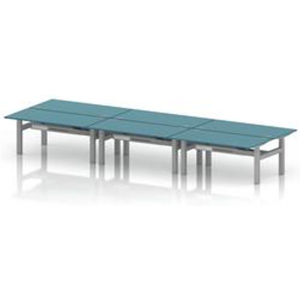 Air 1600x800 Sit-Stand Bench Desk with Dark Teal Top
