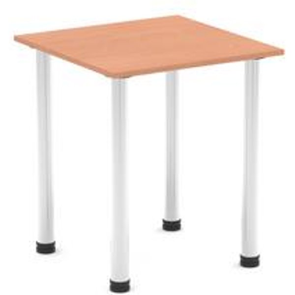 Impulse 600mm Square Beech Meeting Table with Chrome Leg