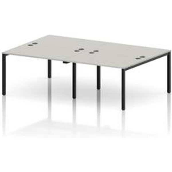 Impulse 4 Person Bench Desk in Dove Grey