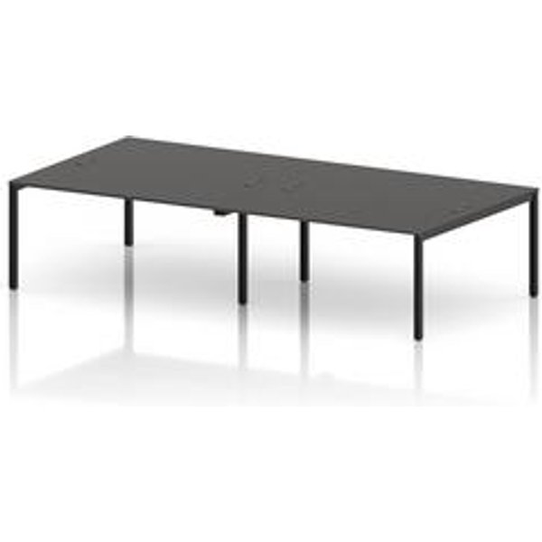 Impulse 4 Person Bench Desk in Carbon Grey with Black Frame