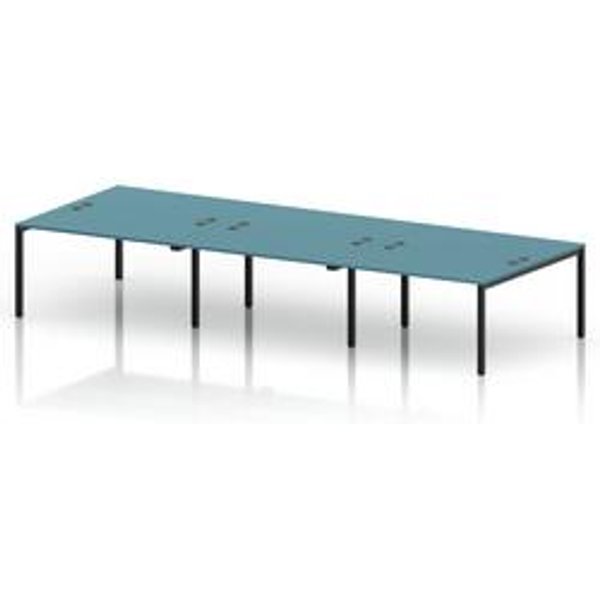 Impulse 6 Person Bench Desk in Dark Teal