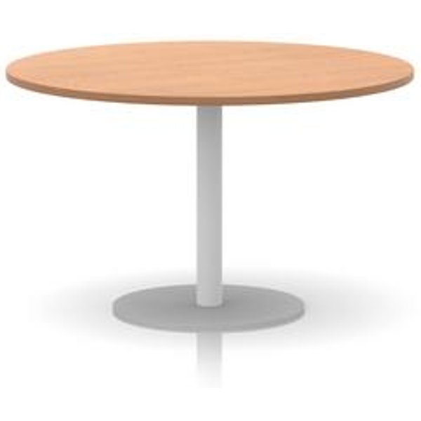 Italia 1200mm Round Poseur Table with Oak Top and White Leg